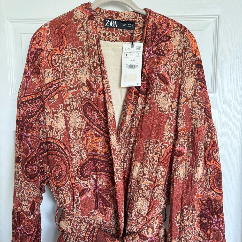 Zara Paisley Quilted Jacket - Size L